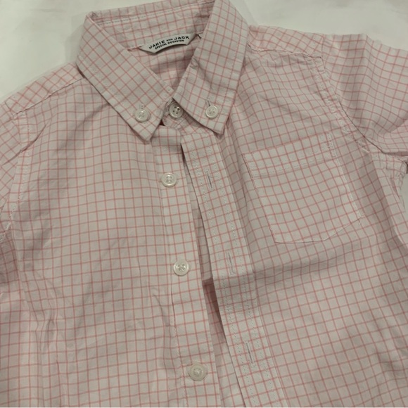 Janie & Jack Baby Boy Dress Shirt Pink Check - 12-18 Months - Picture 1 of 5